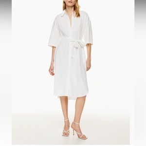 Babaton White Shirt Midi Dress